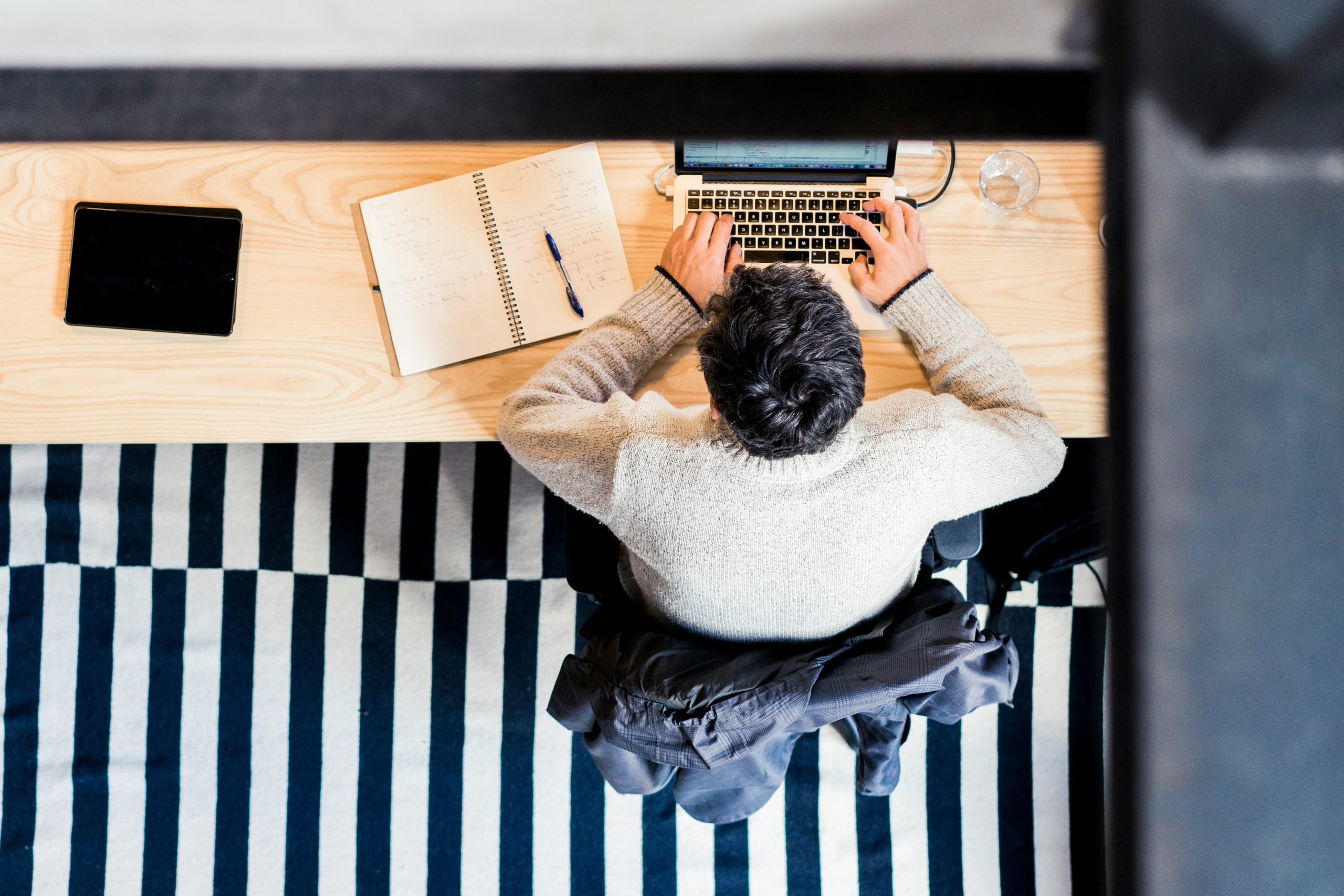 employee working on laptop