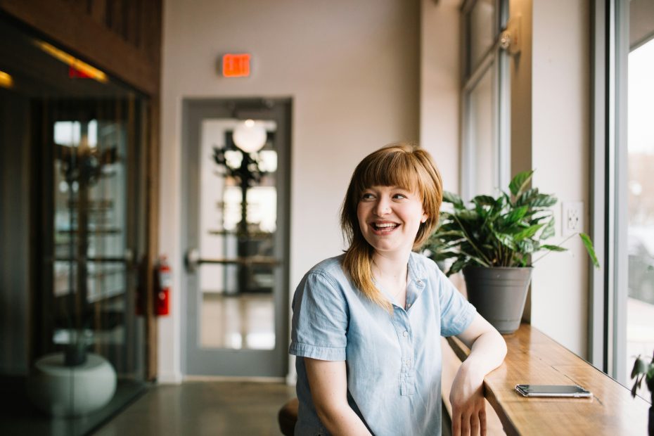 woman laughing