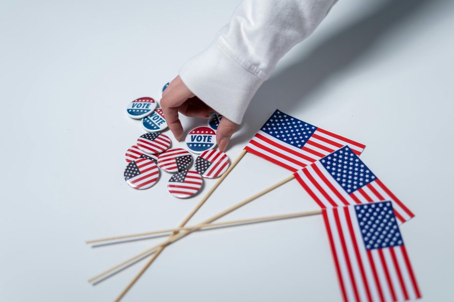 image of american flags