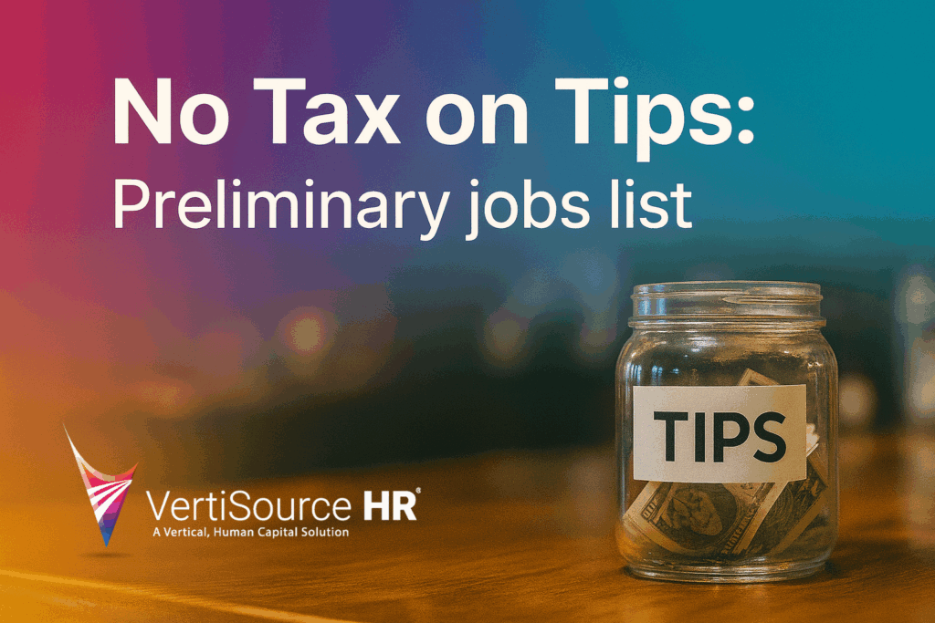 no tax on tips Preliminary job list by category