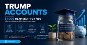 Trump Accounts $1,000 head start for kids: federal seed, $5,000 annual limit, $2,500 employer contribution, age 18 access